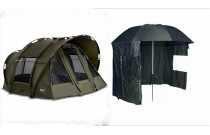 Fishing tents and umbrellas