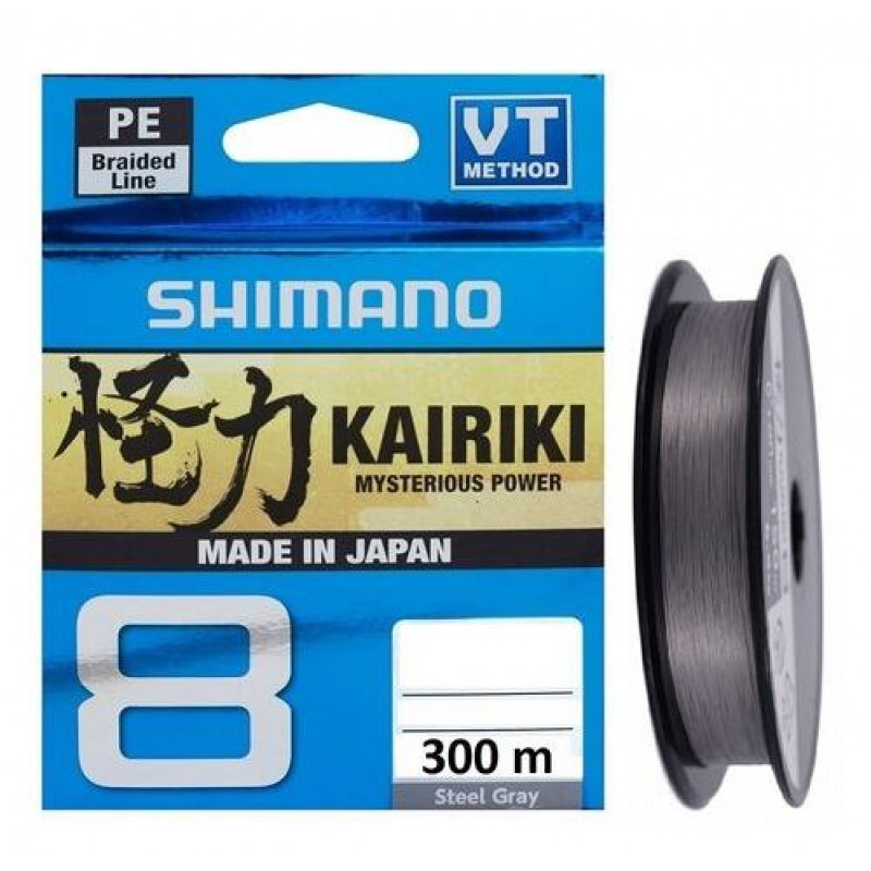 Shimano Kairiki 8 pītā aukla 0,280mm 300m 29,3kg Steel Gray