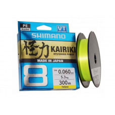 Shimano Kairiki 8 pītā aukla 0,190mm 300m 12,0kg Yellow