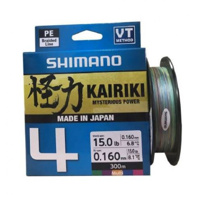 Shimano Kairiki 4 плетеный шнур 0,130mm 300m 7,4kg Multicolor