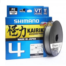 Shimano Kairiki 4 pītā aukla 0,230mm 150m 18,6kg Steel Gray