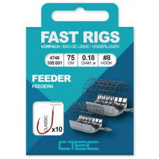 C-Tec крючки с поводком: CLASSIC FEEDER 75CM #10-0.16MM