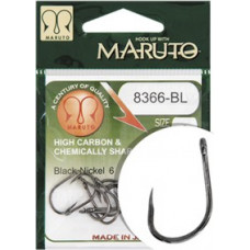 Maruto HOOK MARUTO 8366-BL, BARBLESS, BLACK NICKEL, (10 pcs/pack), SIZE 10