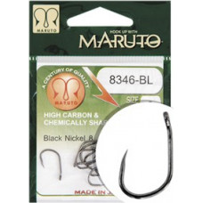 Maruto HOOK MARUTO 8346-BL, BARBLESS, BLACK NICKEL, (10 pcs/pack), SIZE 8