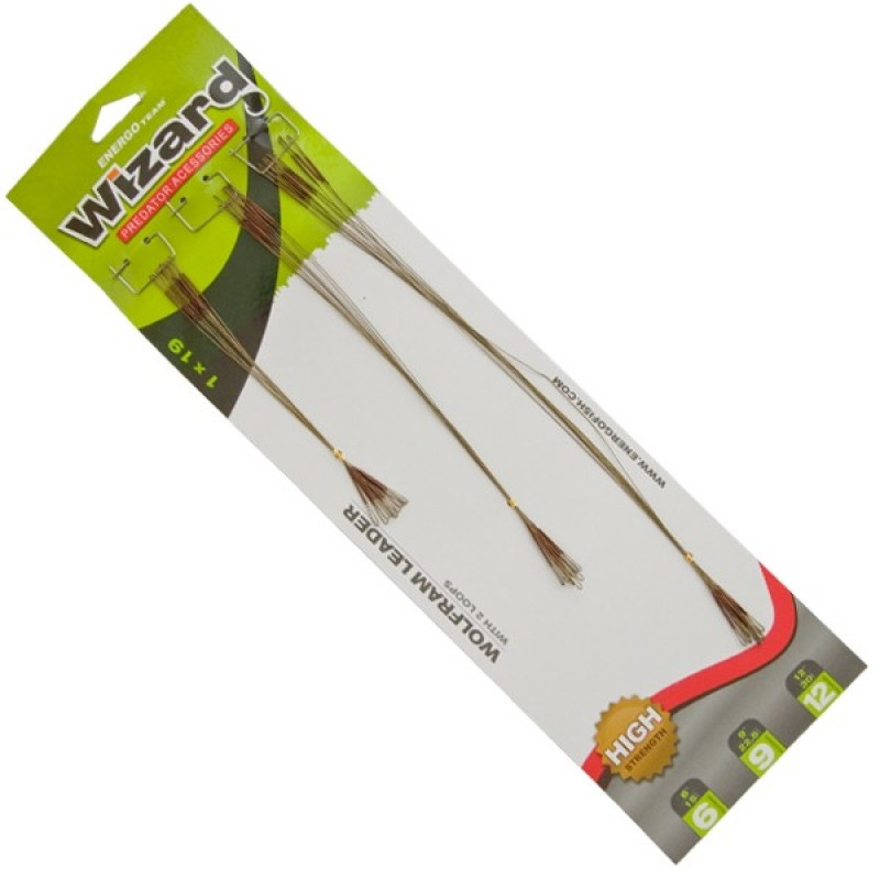 Wizard BROWN WIRE LEADER 6-9-12KG WITH 2 LOOPS 30PCS