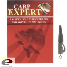 Carp Expert SAFETY LEAD CLIPS WITH PIN AND SWIVEL