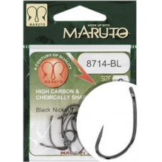 Maruto HOOK MARUTO HOOK 8714-BL, BARBLESS, BLACK NICKEL, (10 pcs/pack), SIZE 10