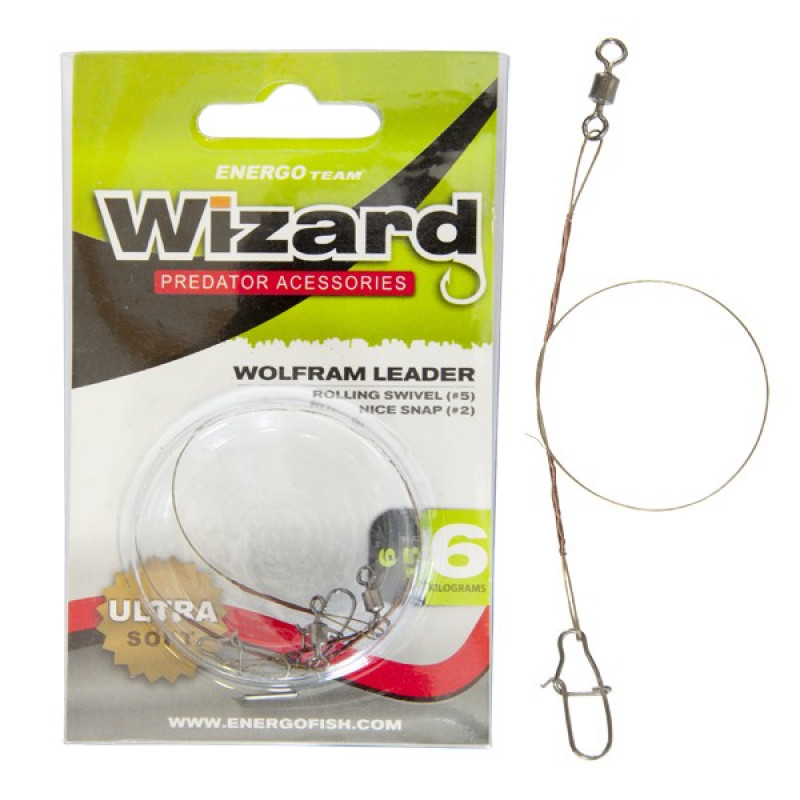 Wizard BROWN WIRE LEADER 7X7 9' 9KG WITH SNAP AND SWIVEL