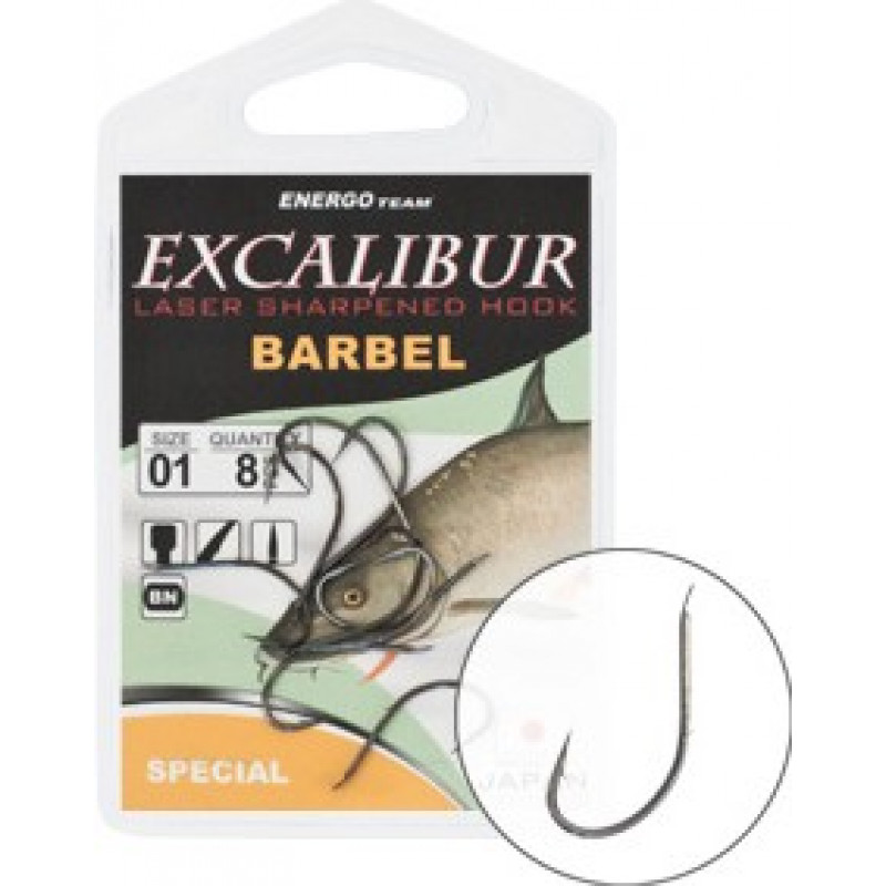 Excalibur HOOK EXCALIBUR BARBEL SPECIAL, BLACK NICKEL, (10 pcs/pack), SIZE 6