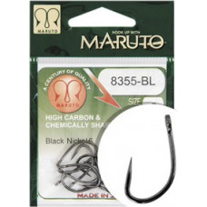Maruto HOOK MARUTO 8355-BL, BARBLESS, BLACK NICKEL, (10 pcs/pack), SIZE 2