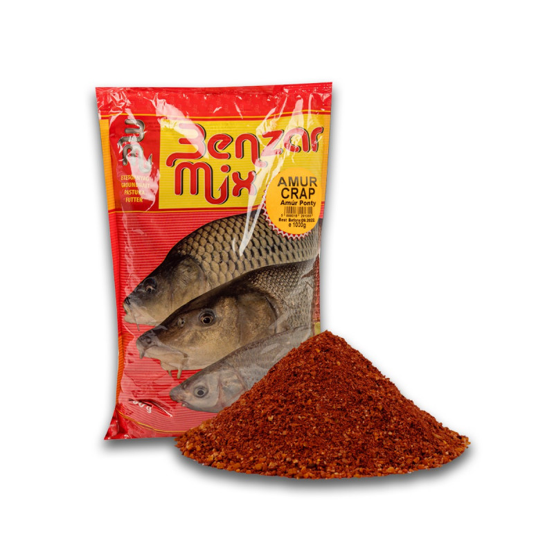 Benzar Mix barība zivīm: MIX 1 KG AMUR - CARP