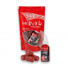 The One ēsma,barība zivīm gatava PVA apvalkā + 50ML šķidrums sarkans