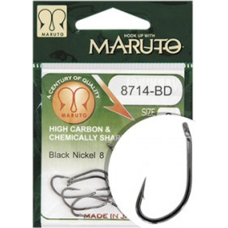 Maruto HOOK MARUTO 8714-BD, BLACK NICKEL, (10 pcs/pack), SIZE 8