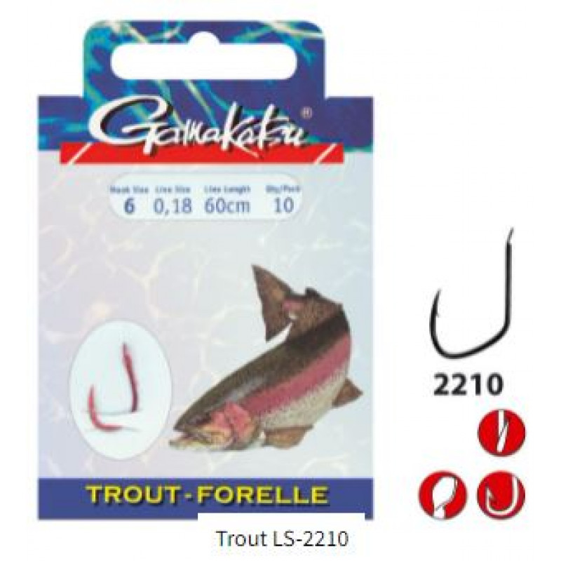 Gamakatsu BOOKLET TROUT 2210S #6-0.18MM 45CM