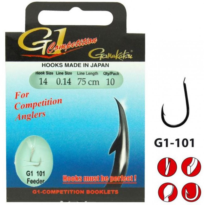Gamakatsu BOOKLET FEEDER G1-101 #10-0.18MM 75CM
